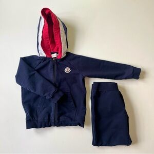 Moncler Unisex Kids Like New Navy Sweatsuit, Size 3T